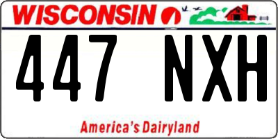 WI license plate 447NXH
