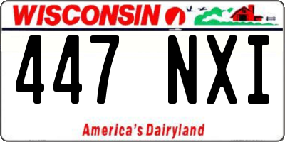 WI license plate 447NXI