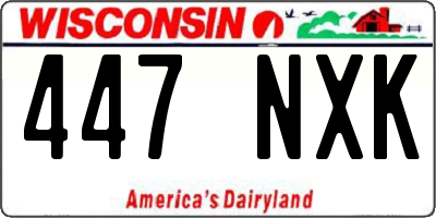 WI license plate 447NXK