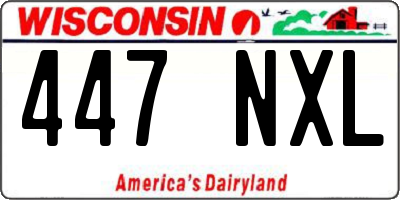 WI license plate 447NXL