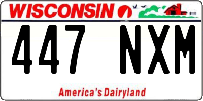 WI license plate 447NXM