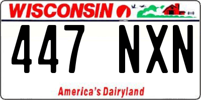 WI license plate 447NXN