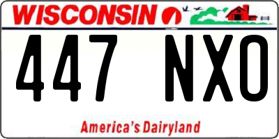 WI license plate 447NXO