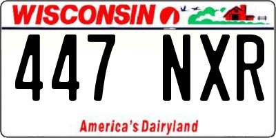 WI license plate 447NXR