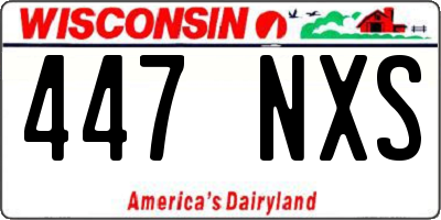 WI license plate 447NXS