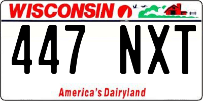 WI license plate 447NXT