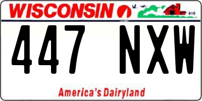 WI license plate 447NXW