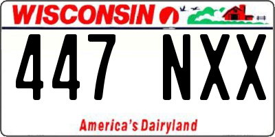 WI license plate 447NXX