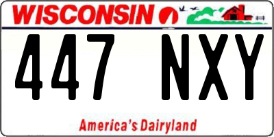 WI license plate 447NXY