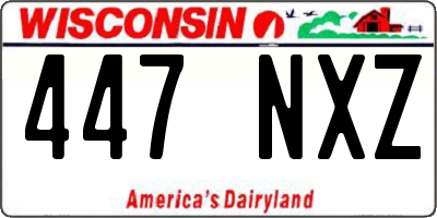 WI license plate 447NXZ