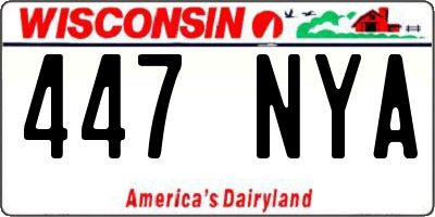 WI license plate 447NYA