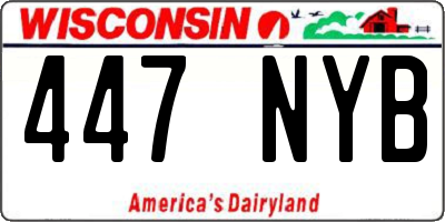 WI license plate 447NYB