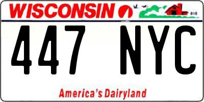 WI license plate 447NYC