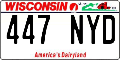 WI license plate 447NYD