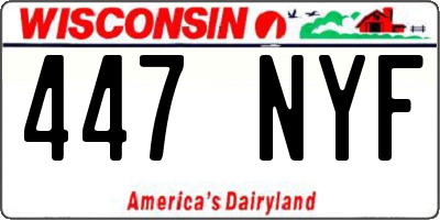 WI license plate 447NYF