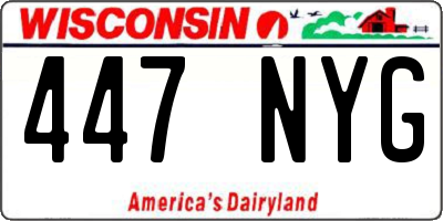WI license plate 447NYG