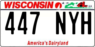 WI license plate 447NYH