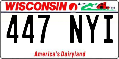 WI license plate 447NYI