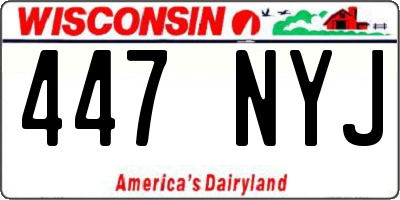 WI license plate 447NYJ