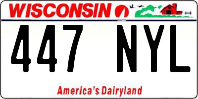WI license plate 447NYL