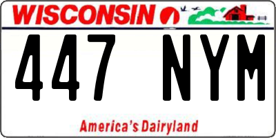 WI license plate 447NYM