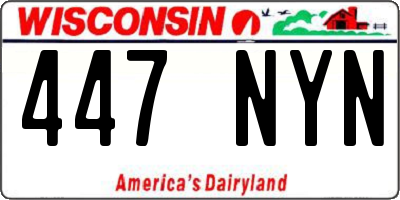 WI license plate 447NYN