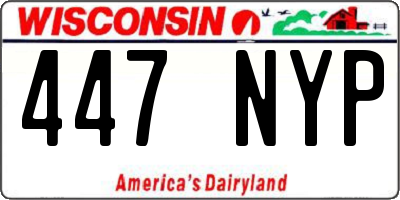 WI license plate 447NYP
