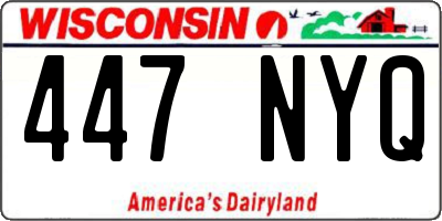 WI license plate 447NYQ