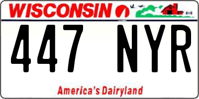 WI license plate 447NYR