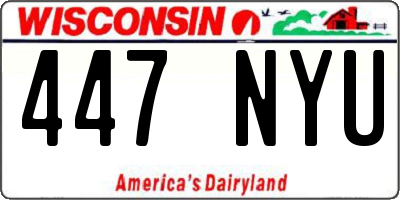 WI license plate 447NYU