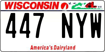 WI license plate 447NYW