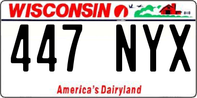 WI license plate 447NYX