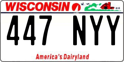 WI license plate 447NYY