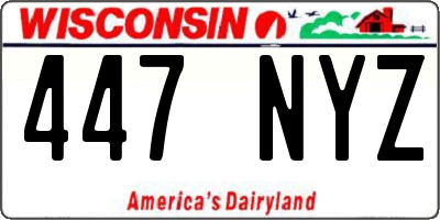 WI license plate 447NYZ