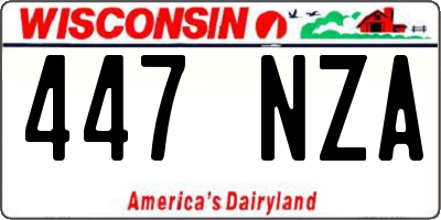 WI license plate 447NZA