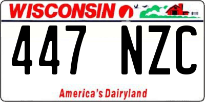 WI license plate 447NZC
