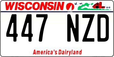 WI license plate 447NZD