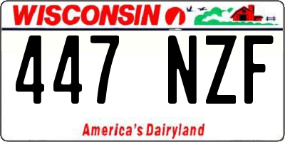 WI license plate 447NZF