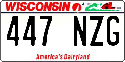 WI license plate 447NZG