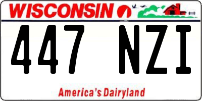 WI license plate 447NZI
