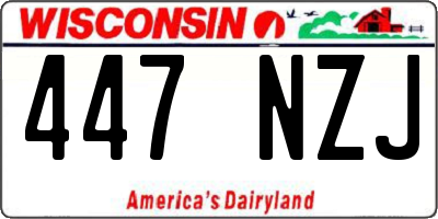 WI license plate 447NZJ