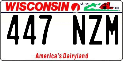 WI license plate 447NZM