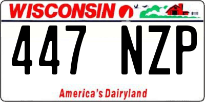 WI license plate 447NZP