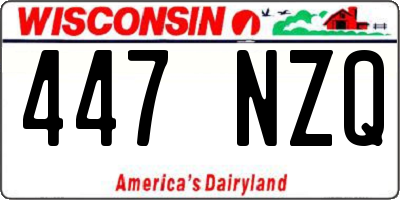 WI license plate 447NZQ
