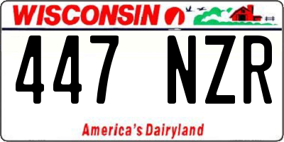WI license plate 447NZR