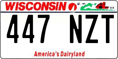 WI license plate 447NZT