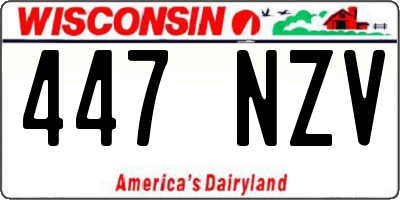 WI license plate 447NZV