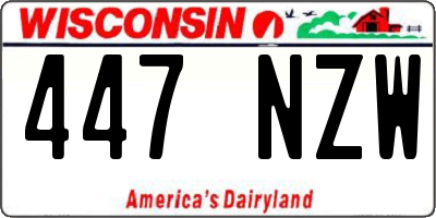 WI license plate 447NZW