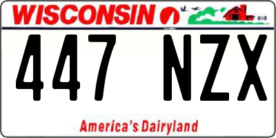 WI license plate 447NZX