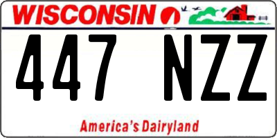 WI license plate 447NZZ